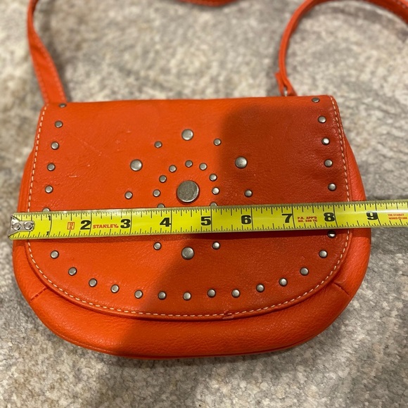Grace Adele Orange Crossbody Shoulder Purse Handbag Bag Studded Card Slots - Picture 9 of 12
